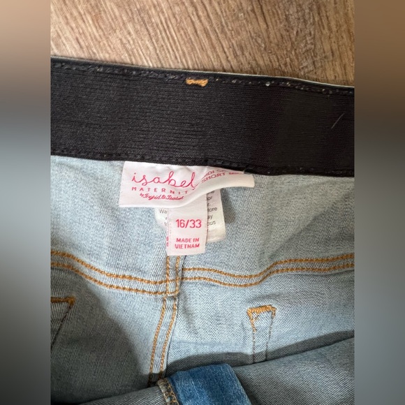 Isabel Maternity Jean Shorts - Picture 2 of 3